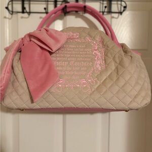 Juicy Couture Quilted Beige and Pink Baby Bag